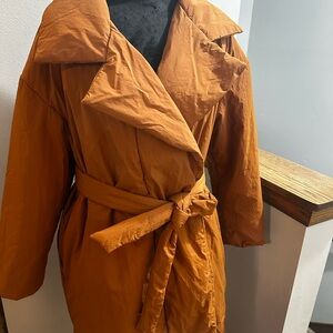 Rust Orange Belted Coat